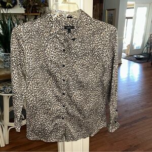 Talbots Animal Print Button Down Shirt